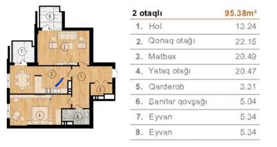 Satılır, yeni tikili, 2 otaqlı, 96 m², Bakı, Səbail r, Bayıl q, İçəri Şəhər m.